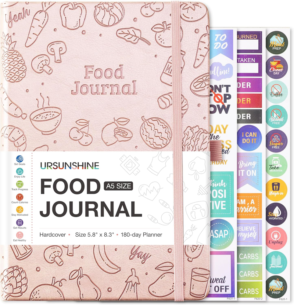 Women�s Weight Loss Food Journal Meal Planner 6 Months Rose Gold