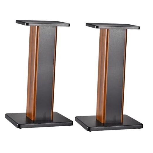 Wood Speaker Stands, 2 Pack 19.7 Inch (50cm) Universal Speaker Stand Hollowed
