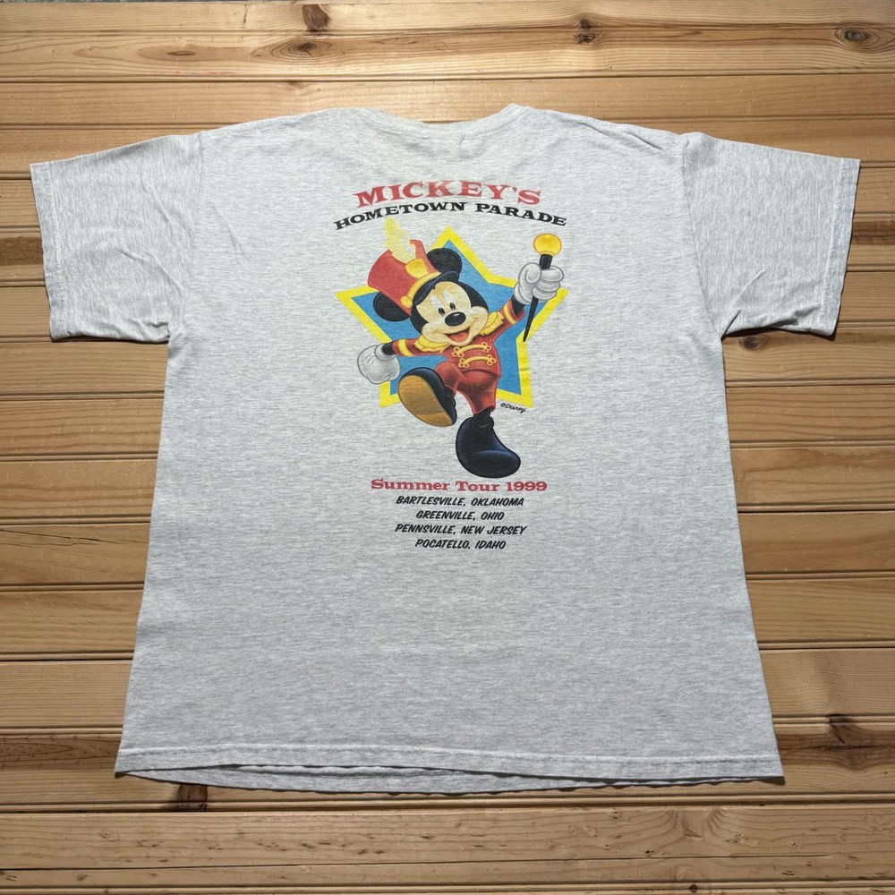 Vintage 1999 Disney Mickey's Hometown Parade Heather Summer Tour Shirt Youth XL