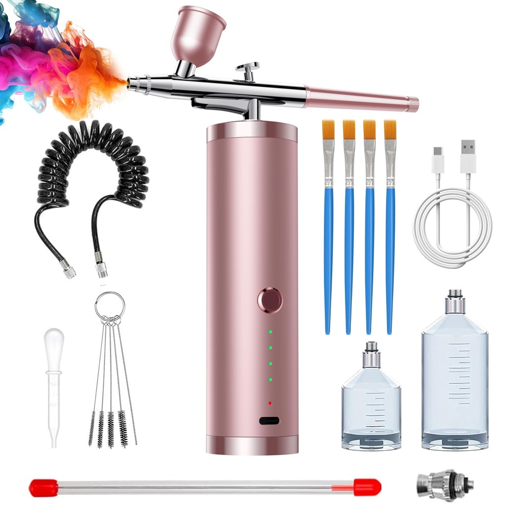 Airbrush Kit with Compressor 48PSI Cordless Airbrush for Nails 1800mAH Rechar...