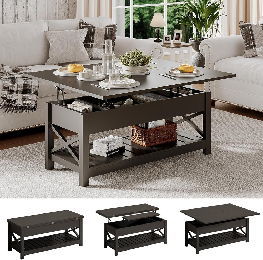 Coffee Table Lift Top, Multi-Function Convertible Coffee Table with Storage