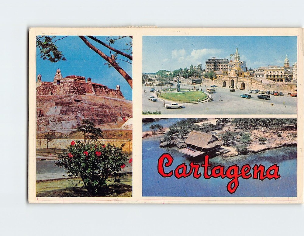 Postcard San Felipe Fort Martyrs Plaza/Square Rosario Islands Cartagena Colombia