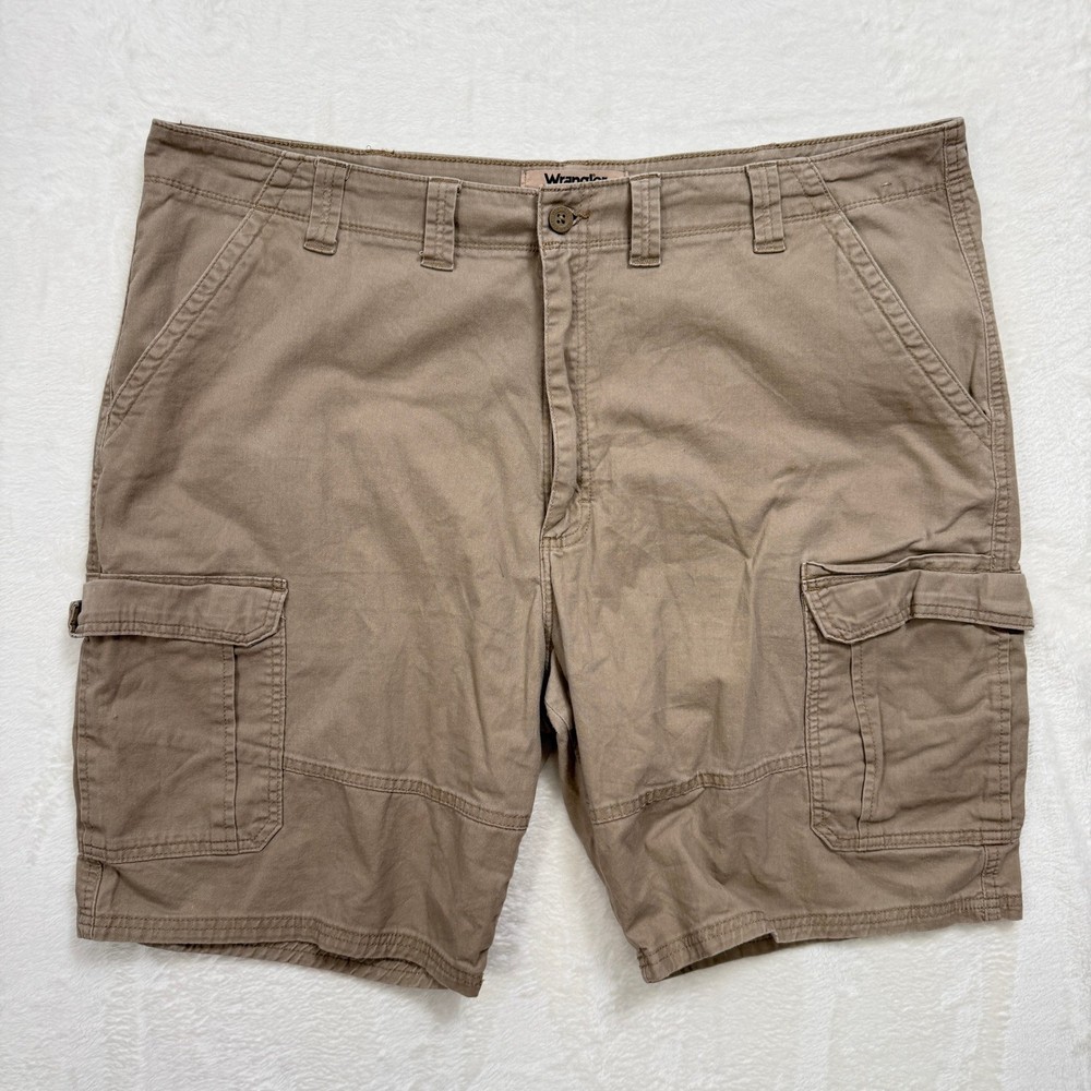 Wrangler Cargo Shorts Mens 44 Tan Authentics Khaki Stretch Cotton Utility