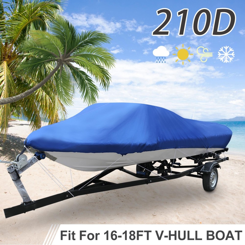 16-18FT Waterproof Fishing Ski Bass Speedboat V-shape Boat Cover 570 x 300cm