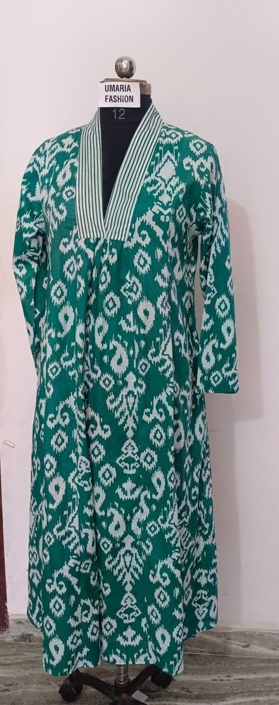 Cotton Block Printed Dress Block Print Dress, Indian Tunics, Hand Printed Dress