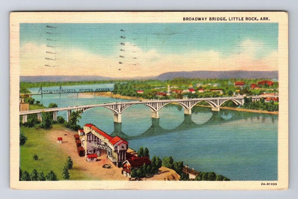 Little Rock AR-Arkansas, Broadway Bridge, Vintage Postcard