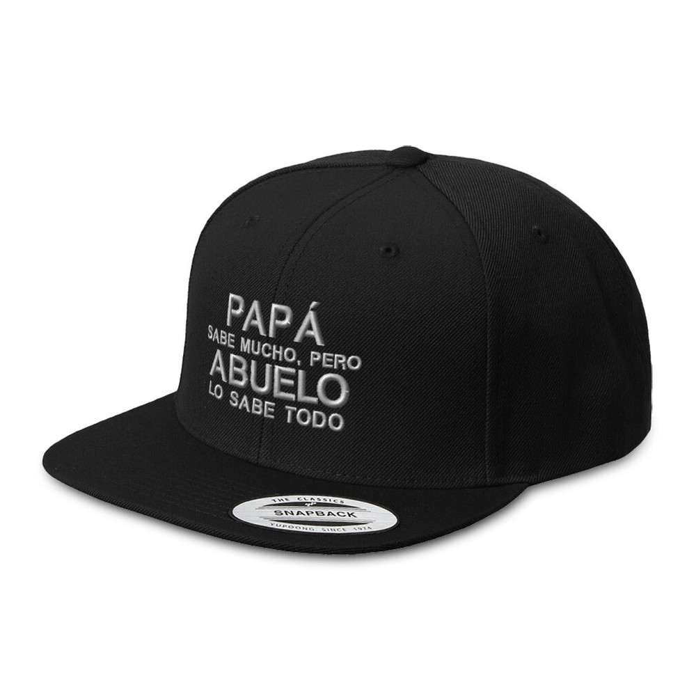 Flat Bill Trucker Hat Pap Sabe Mucho Abuelo Baseball Cap for Men and Women-image