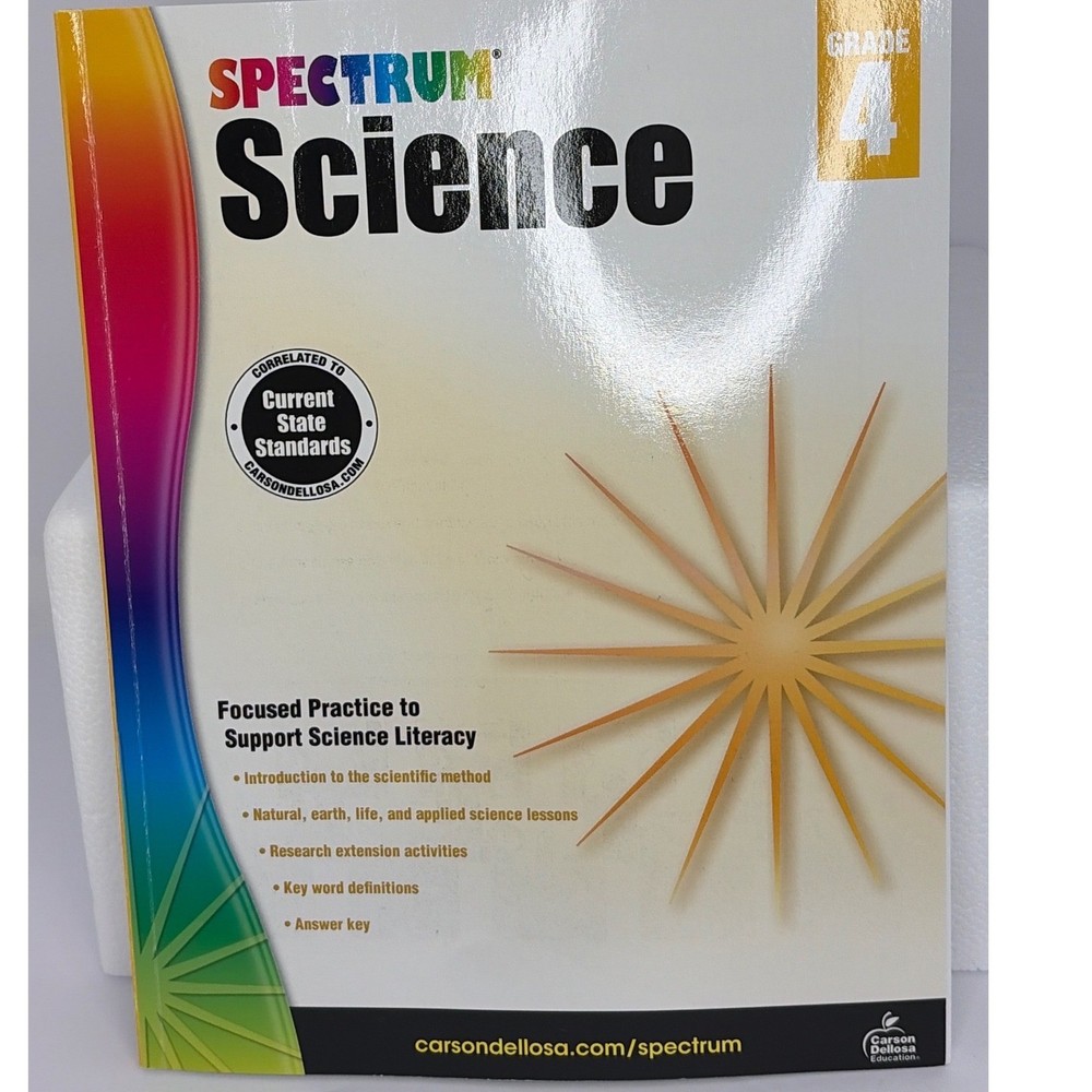 Spectrum Science Grade 4 Workbook Carson Dellosa Education ISBN 9781483811680