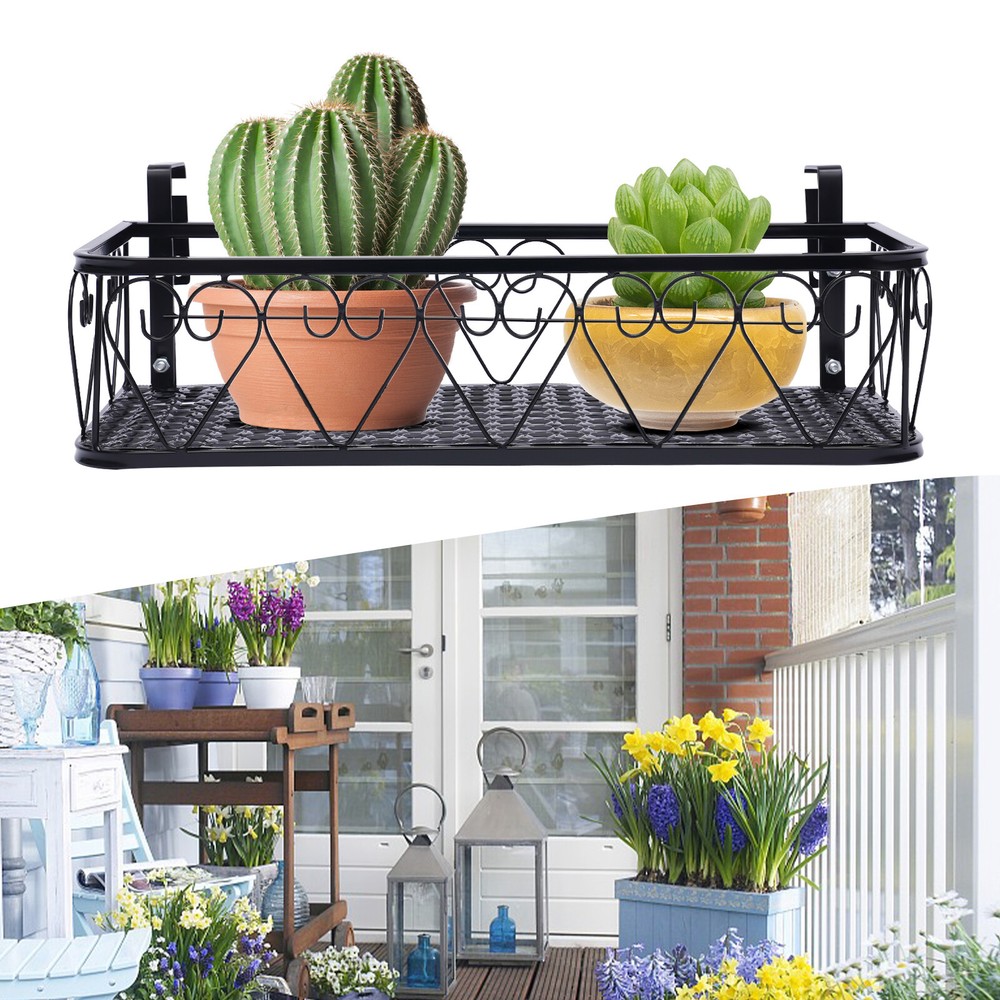 Iron Flower Pot Bracket Balcony Hanging Bonsai Basket Flower Pot Rack  Bracket