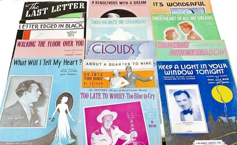 Lot Of 13 Vintage Piano Sheet Music Musicals 1930/1940 Productions