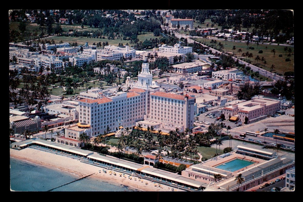 Roney Plaza Hotel Miami Beach Florida FL Aaerial View Posted Postcard