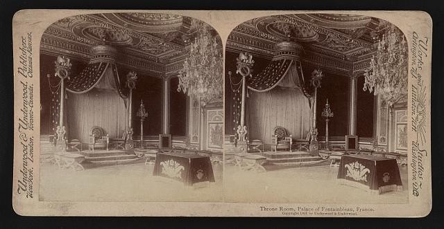 Fontainebleau France 1901 Palace of Fontainebleau Throne Room Stereo View