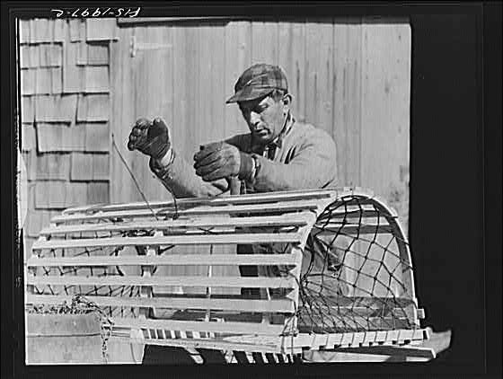 Photo:Provincetown Massachusetts Portuguese Crab Fisherman 1930s Crab Trap