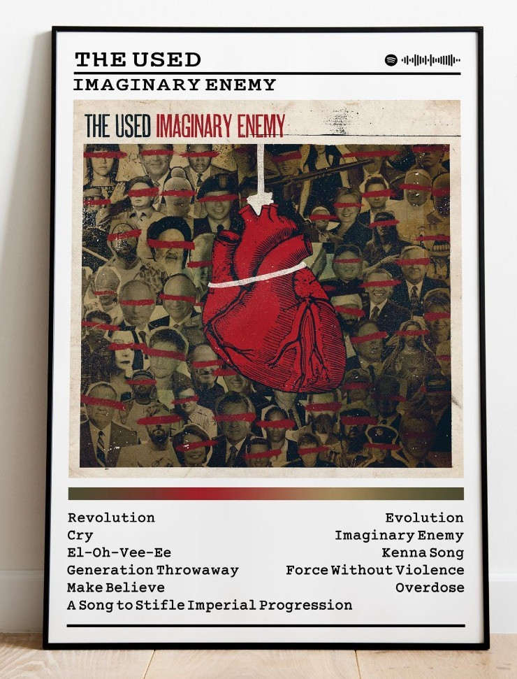 The Used Imaginary Enemy Album Poster 24x36 Matte Music Wall Art Unframed