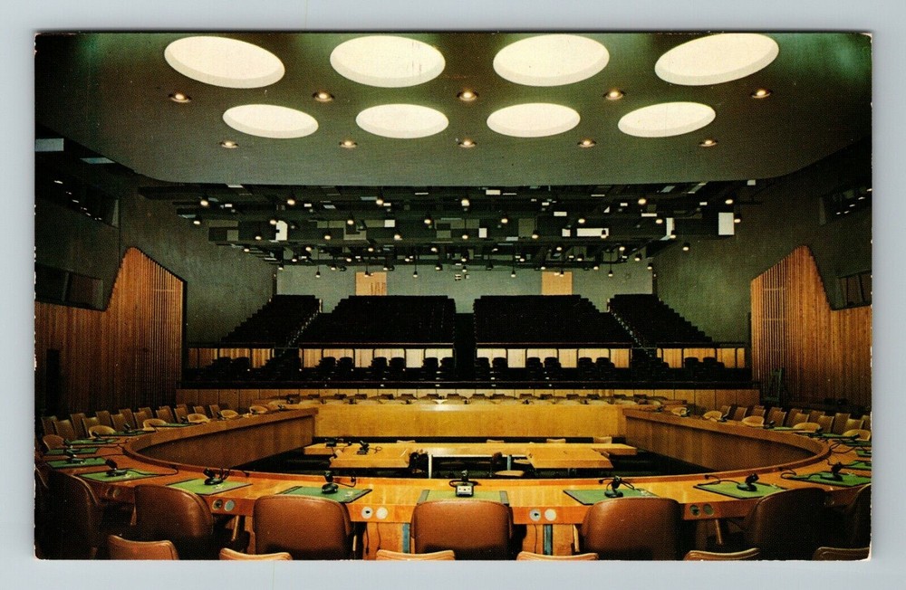 Denmark NY-New York, Economic Social Council Chamber, Vintage Postcard