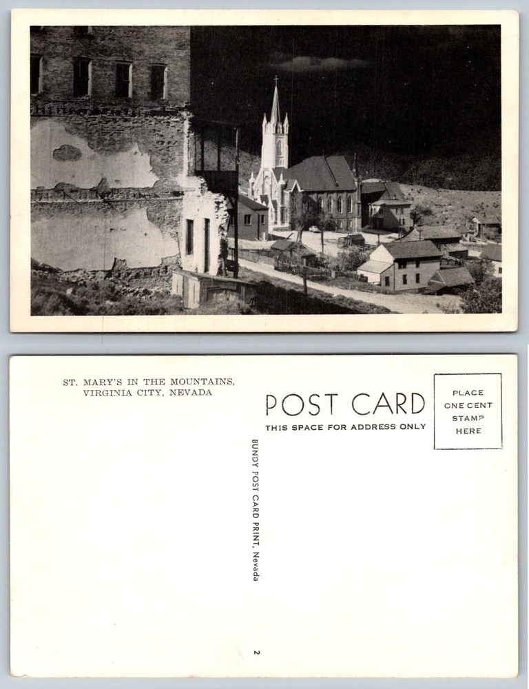 St. Mary's in the Mountains Virginia City Nevada Church Postcard