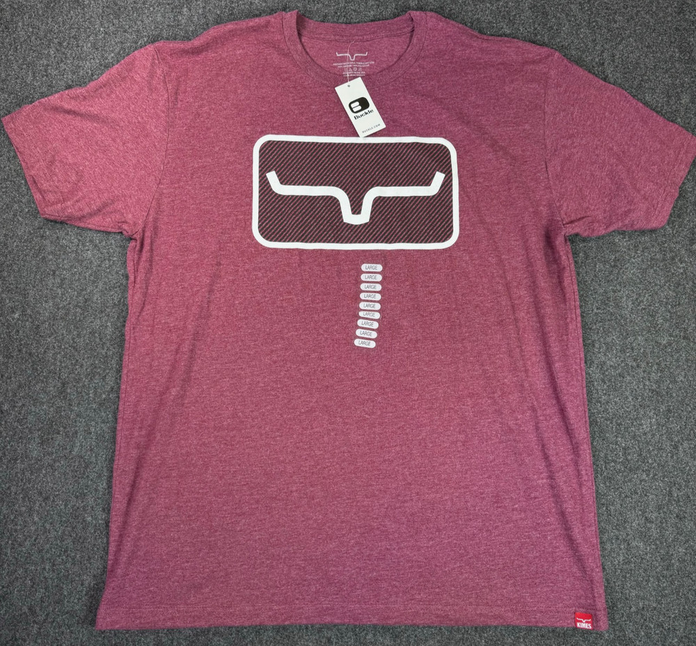 NEW Kimes Ranch Banner Men’s T Shirt L Maroon Logo Graphic Western Cowboy NWT