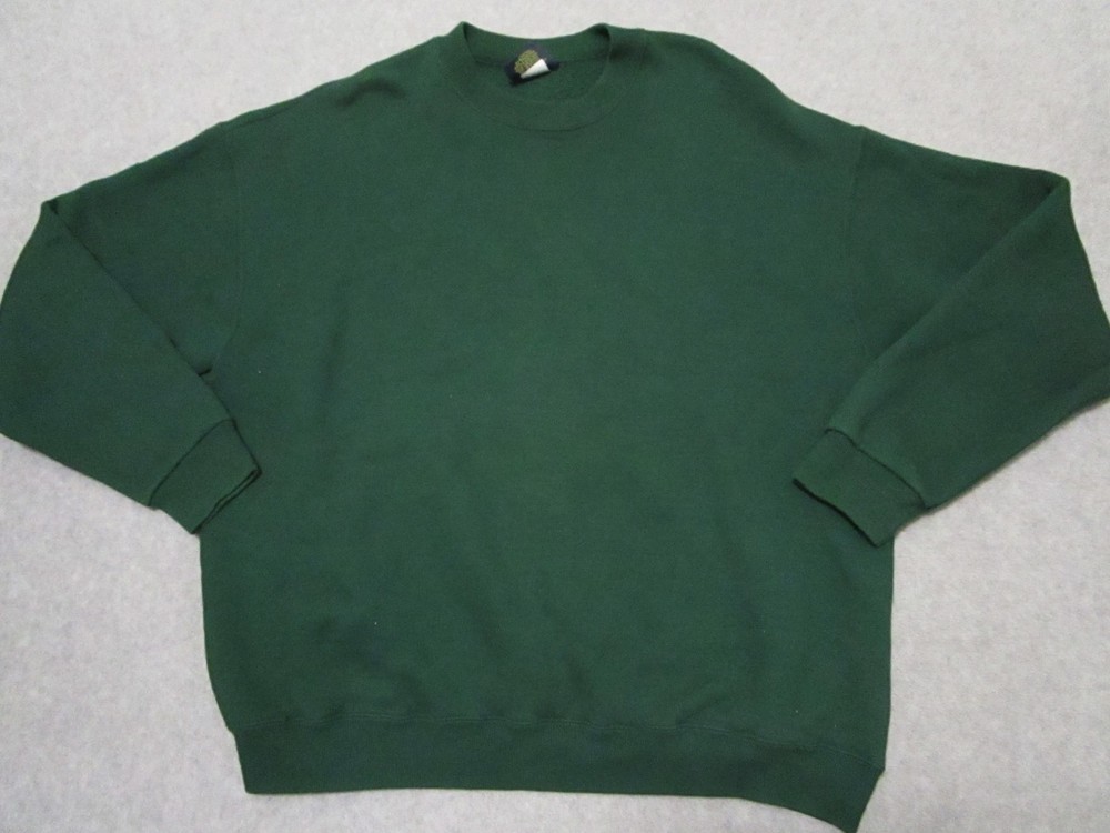 Vintage Sweater Mens Large Dark Green Blank Forest Heavyweight 90s USA Ivy Crew