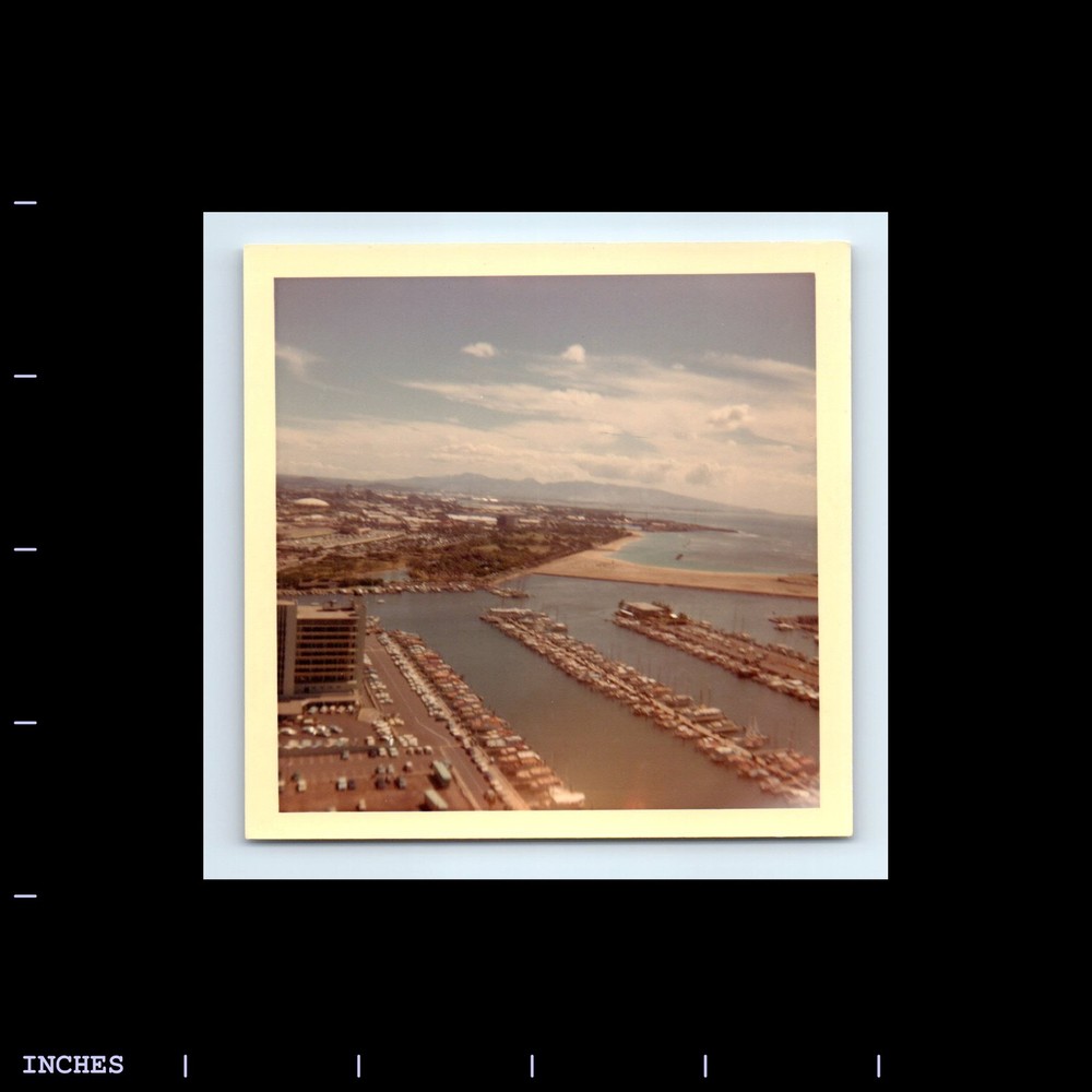 Square Color Photo WATERFRONT MARINA LANDSCAPE SEASCAPE BUILDING BOATS