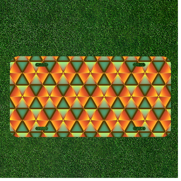 Custom Triangle Abstract Pattern Personalized License Plate
