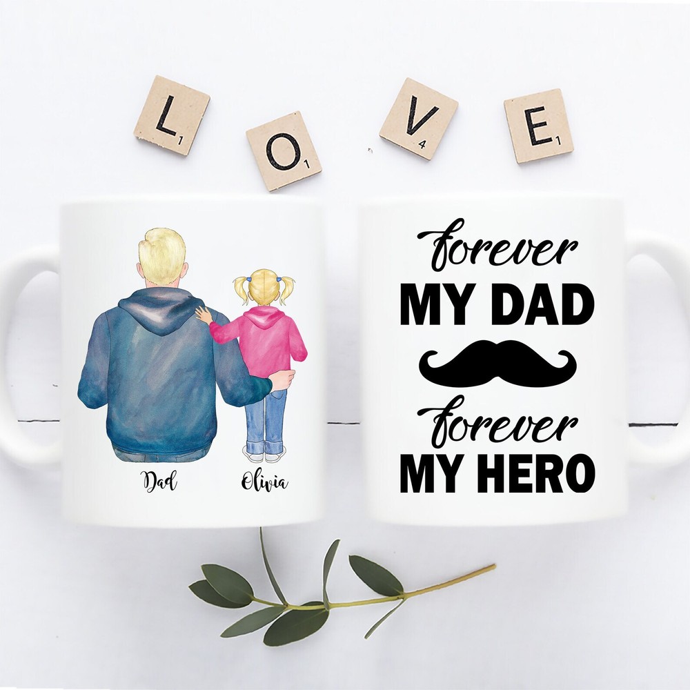 Custom Mug For Dad My Dad My Hero Father's Day Gift Personalized Coffee Mug
