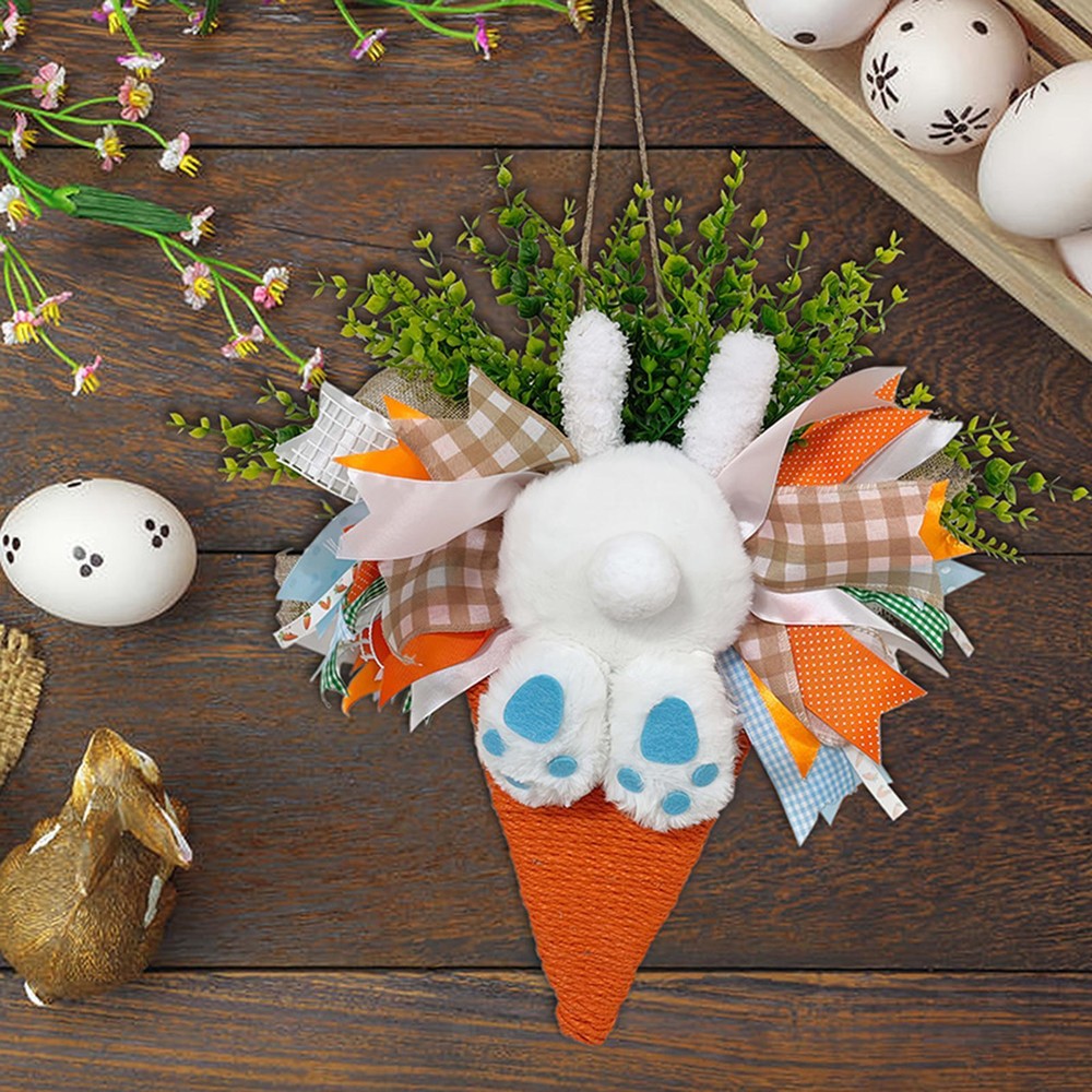Easter Bunny Wreath Decorative Easter Decoration for Farmhouse Holiday Home
