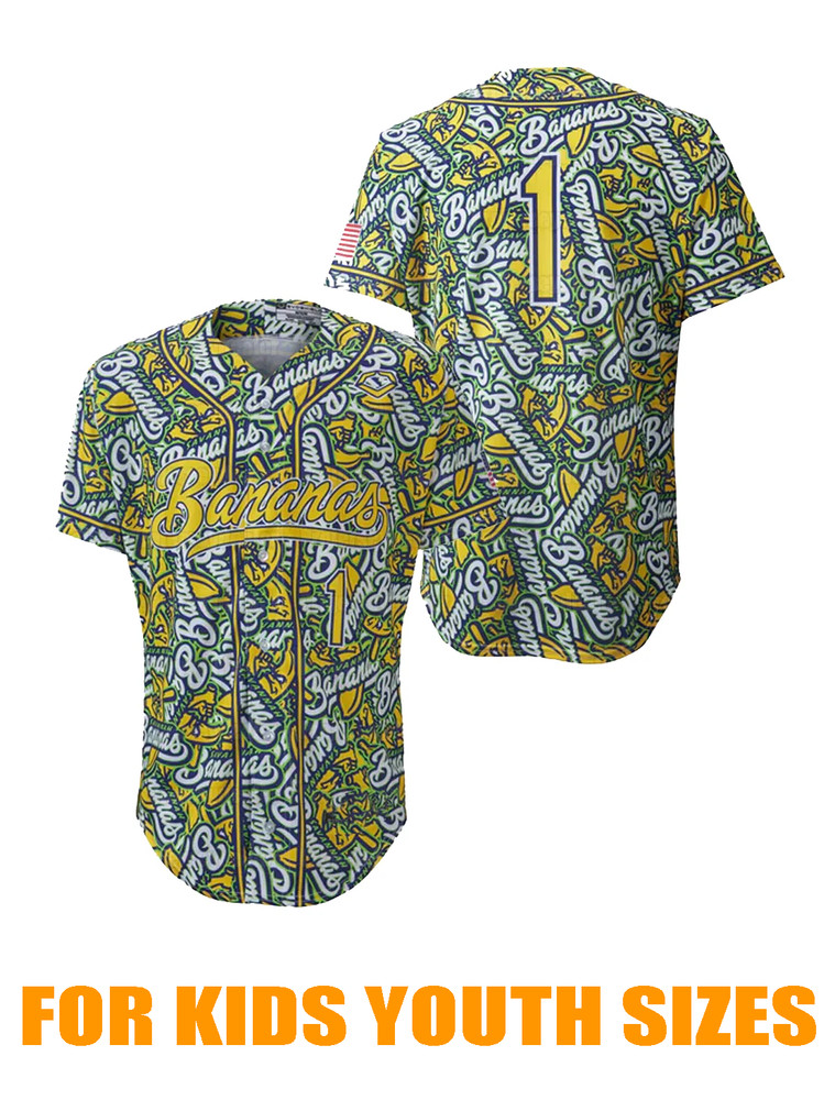 KIDS YOUTH SIZES #1 Savannah Bananas Jersey Baseball All sizes JJ5703