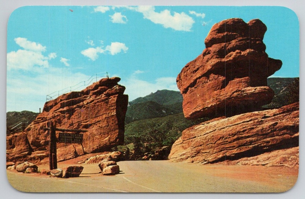 Garden of the Gods Balanced Steamboat Rocks Colorado Springs CO Postcard