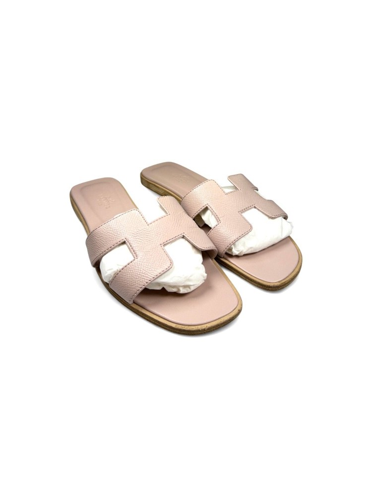 Hermès Pink Ceramic Oran H Sandals Size 36.5 Retail $814