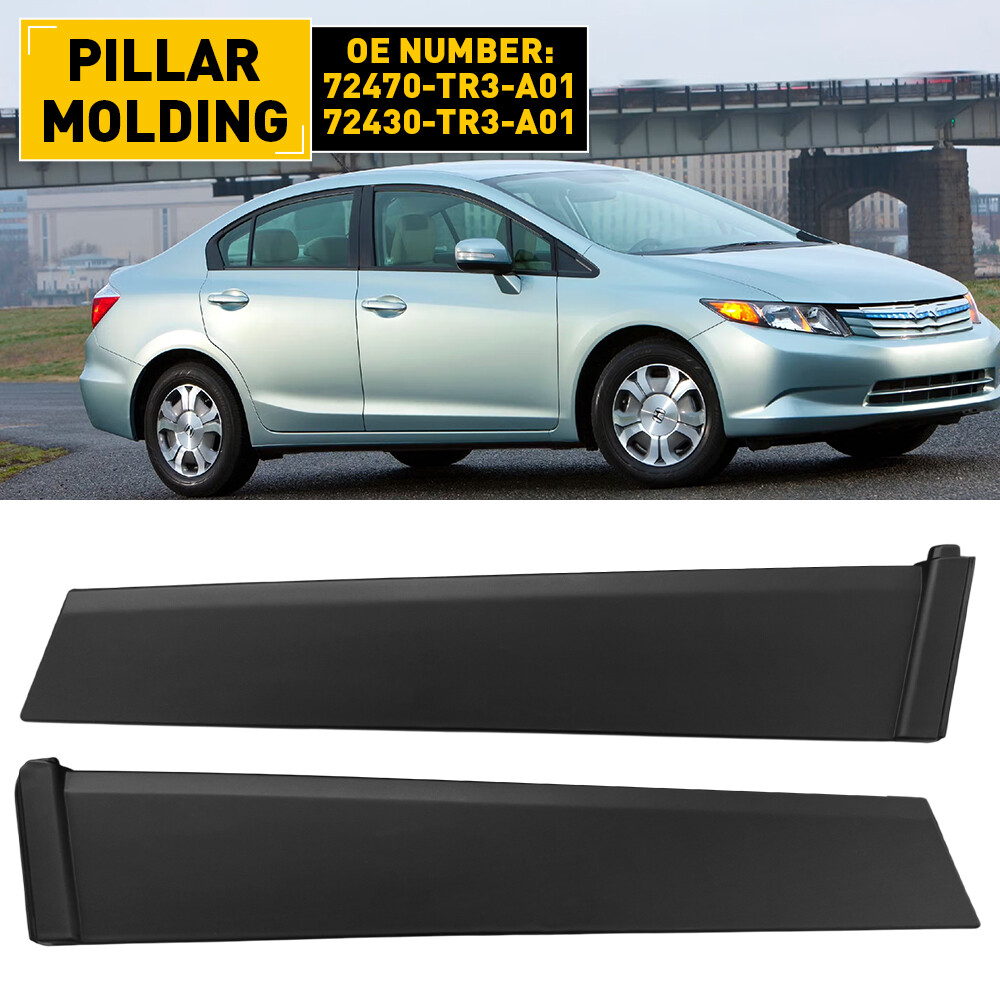 DOOR MOLDING GLASS WINDOW PILLAR TRIM CAP PASSENGER Driver 12-15 CIVIC SEDAN M