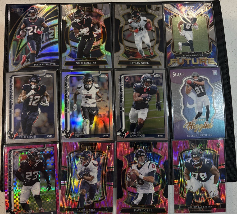 ULTIMATE NFL 12 Card Lot Houston Texans Select Topps Chrome Rookies & Vets