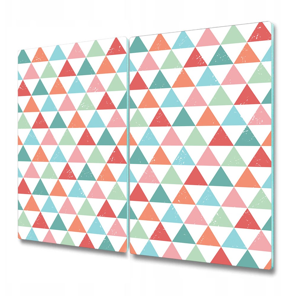 Colorful Geometric Triangle Glass Worktop Saver 2x30x52 for Stylish Protection