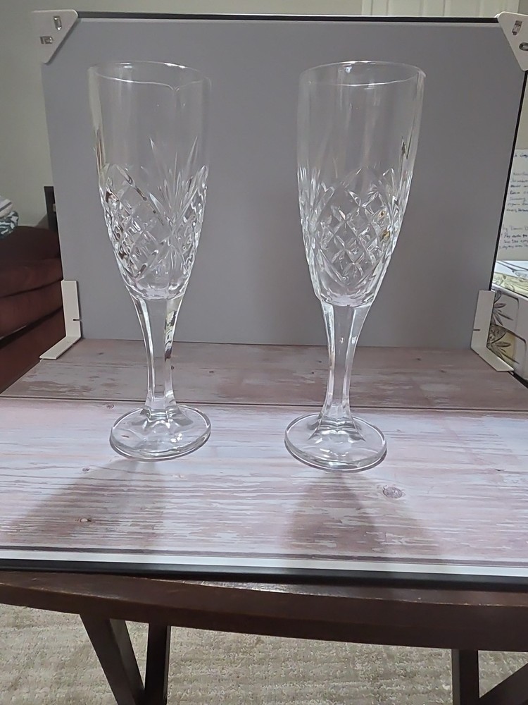Godinger Dublin Shannon Crystal Champagne Flutes - Set of 2 - In Box