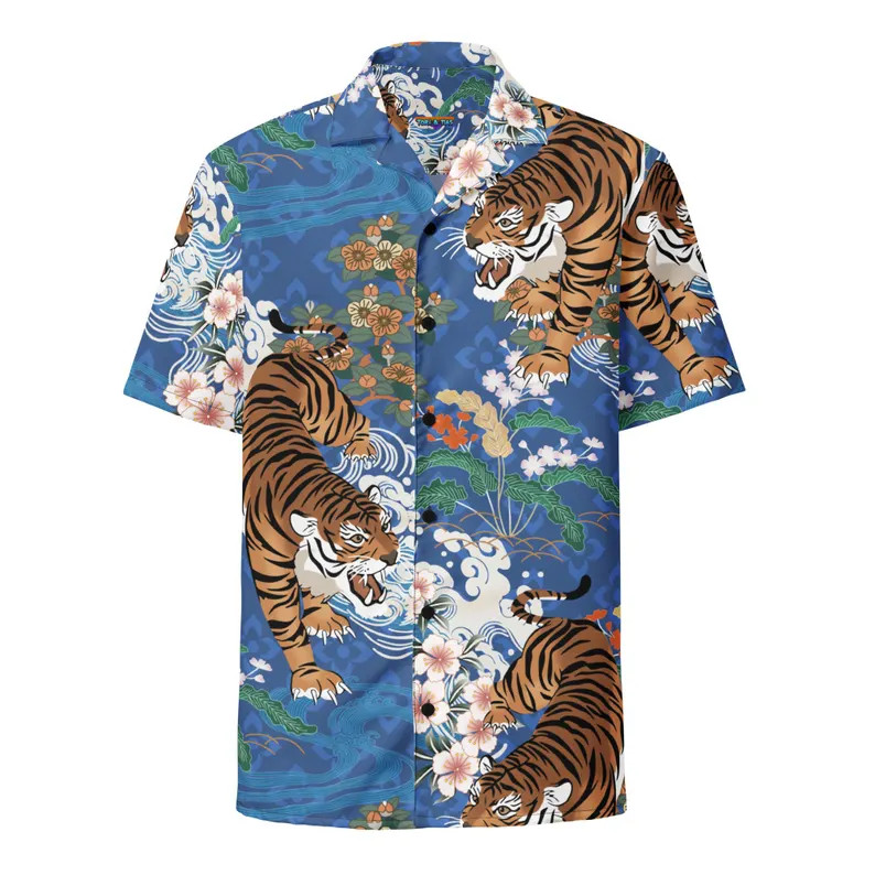 Tiger Hawaii Shirt Men's Aloha Beach Vacation