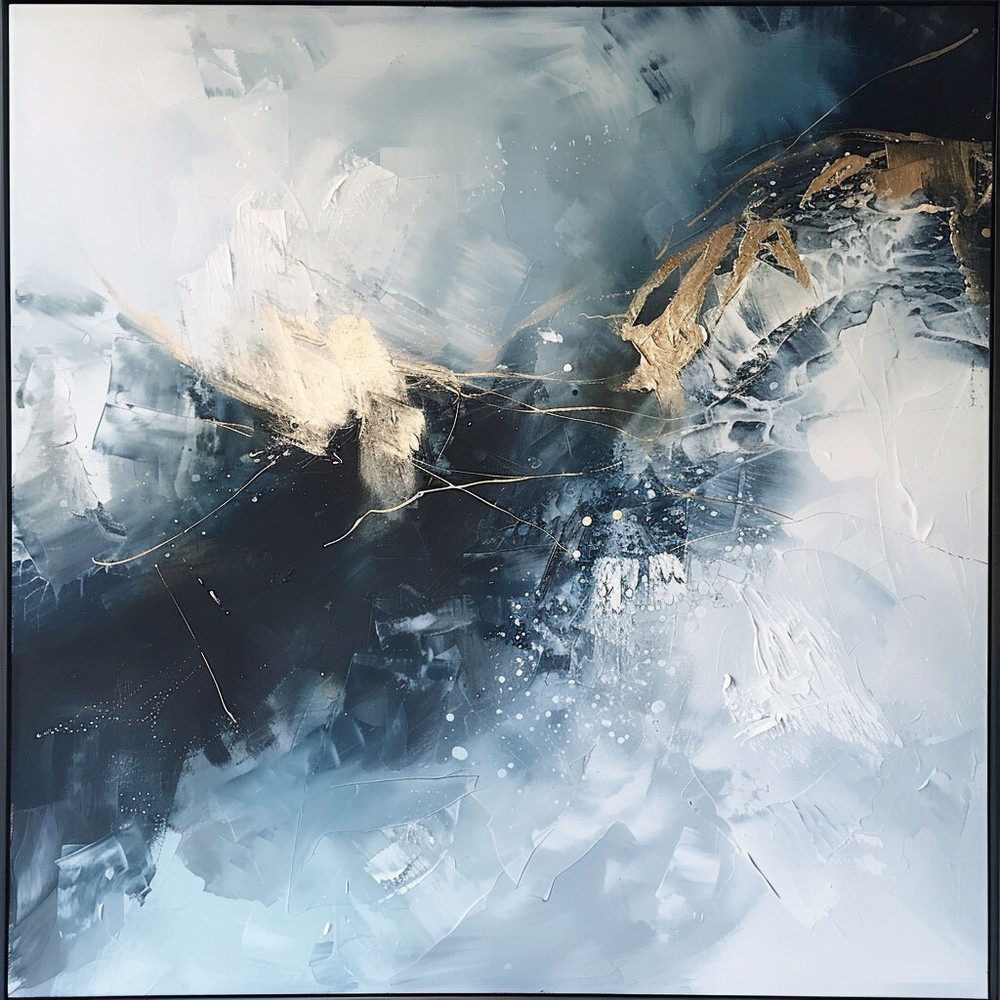 Handpainted Abstract Oil Paintings On Canvas Wall Art Picture Home Decor blue