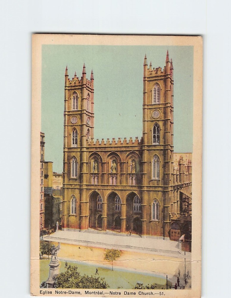 Postcard Notre-Dame Basilica of Montreal Church Canada