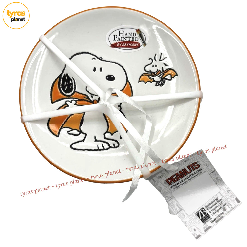 Peanuts Snoopy As A Vampire Set Of 4 Ceramic Plates New - 6in