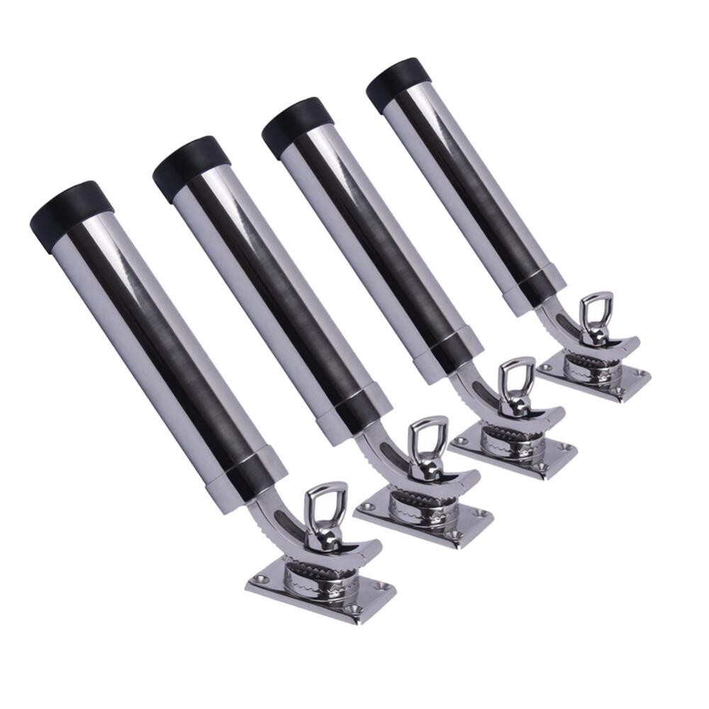 4X 316 Stainless Steel Adjustable 360 Degree Boat Fishing Rod Holder Deck Mount