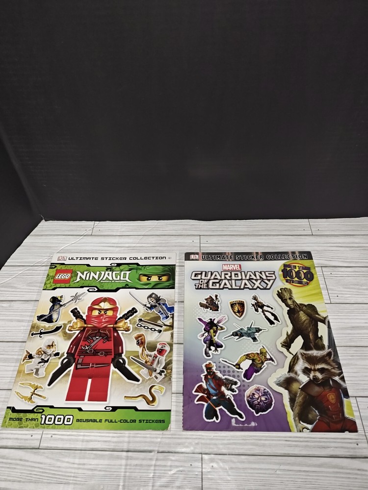 DK Lego Ninjago & Marvel Guardians Of The Galaxy Kids Reusable Sticker Books