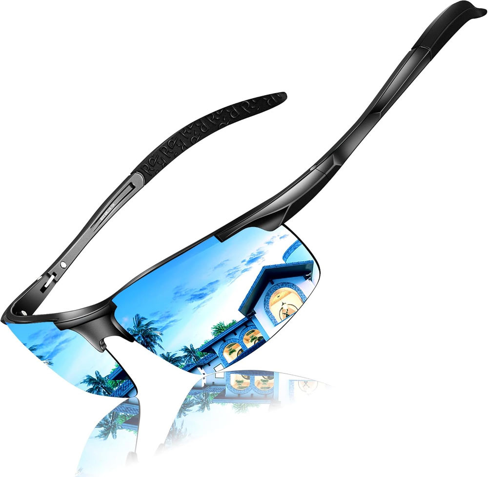 Polarized Sunglasses Men Sport Driving Sun Glasses Ultralight Al-Mg Mirrored Sha
