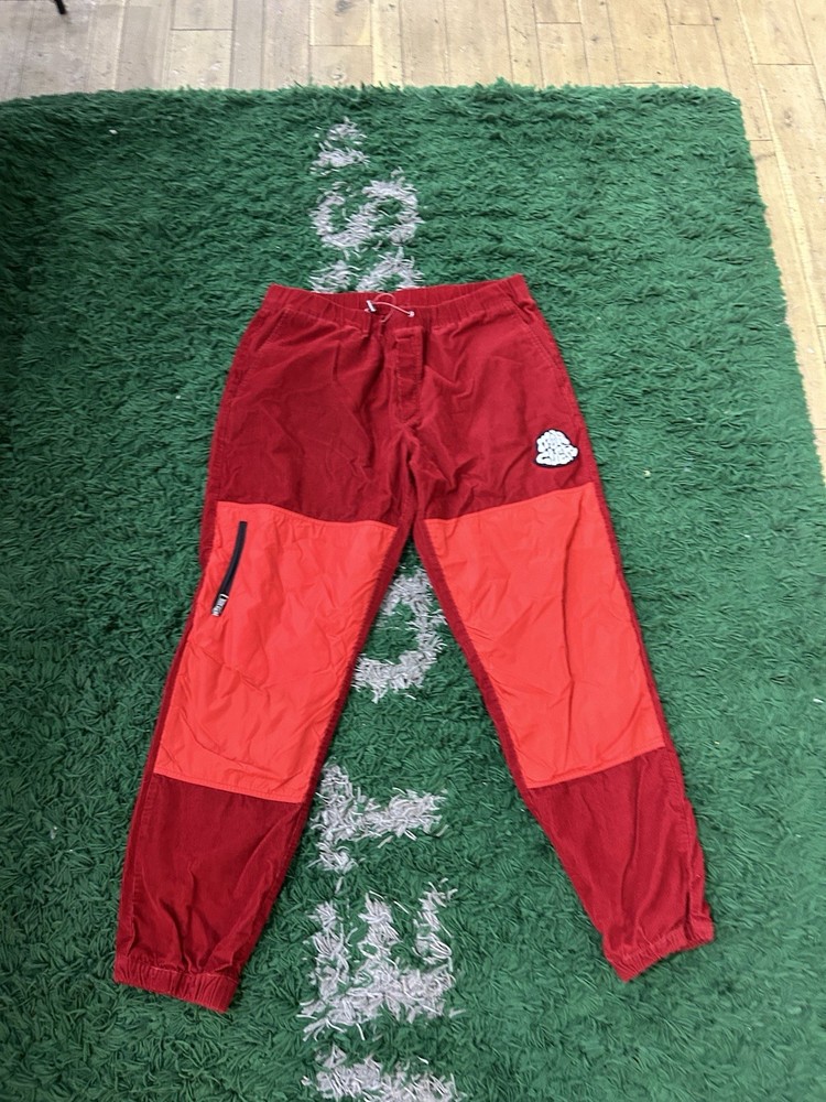 Size 50 - L /XL - Moncler Red Colourblock Corduroy Track Pants