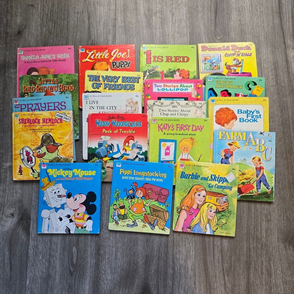 Large Lot Whitman Tell-A-Tale Vintage Small Readers - Lot of 19 - Disney, barbie