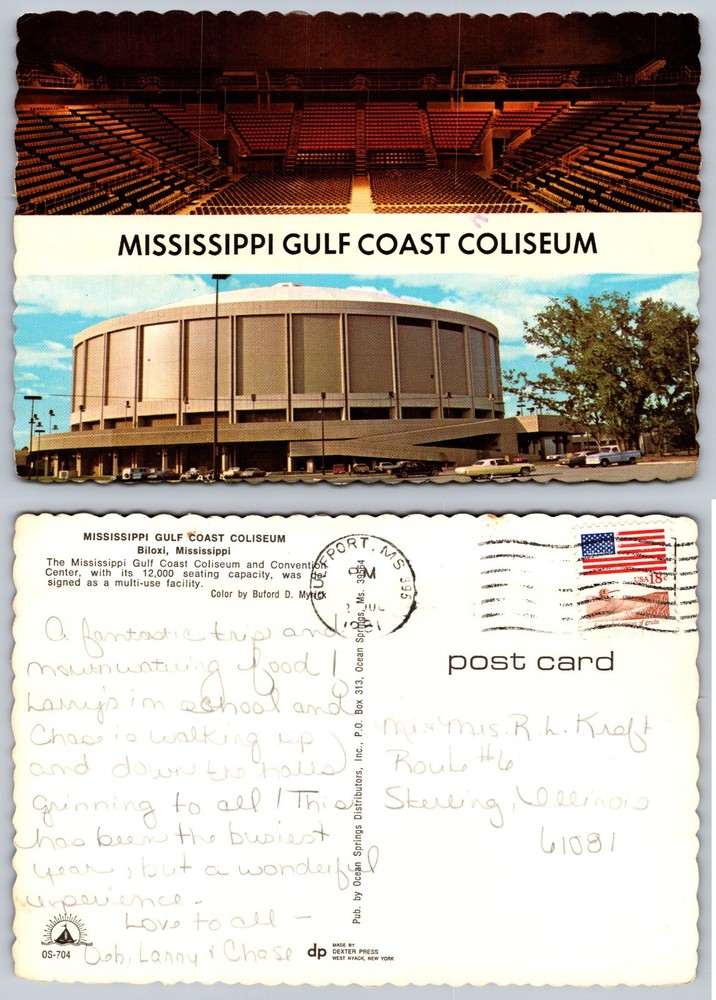 Continental Mississippi Gulf Coast Coliseum Postcard