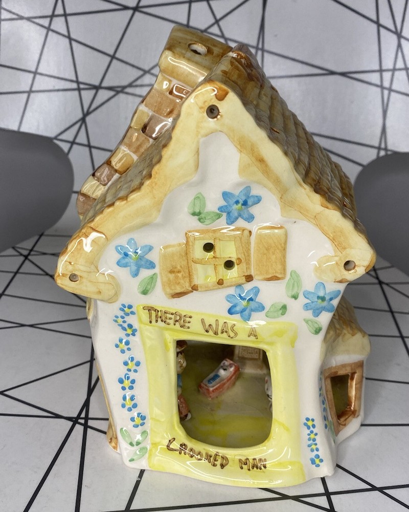 Vintage Derek Fowler Studio Ceramic Night Light base - There was a crooked man