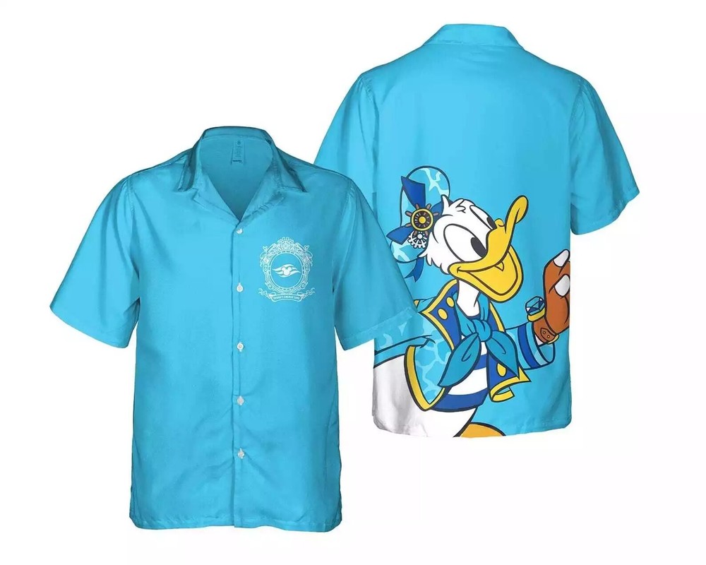 2025 Donald Duck Cruise Line Hawaiian Shirt - Blue Summer Vacation Tee