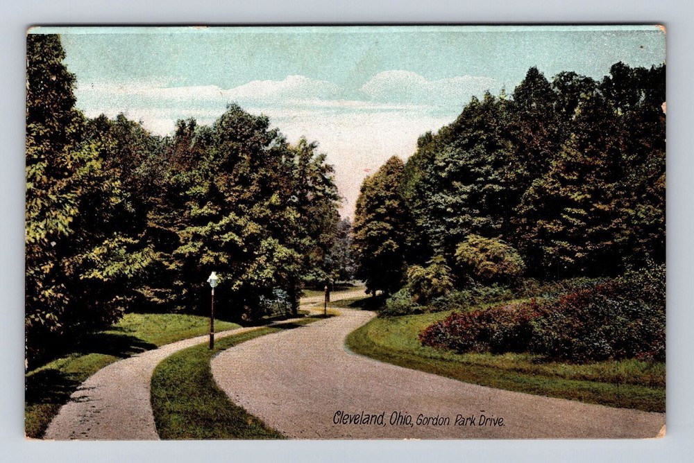 Cleveland OH-Ohio, Gordon Park Drive, Antique, Vintage Souvenir Postcard