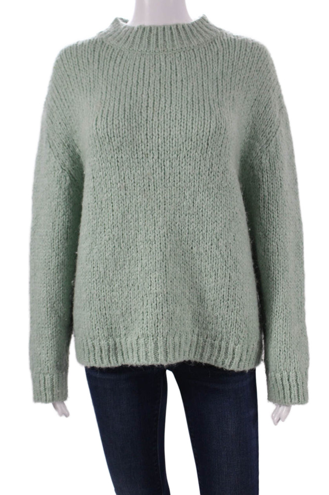 Zara Women Pullover Sweater Green High Neck Acrylic Blend Long Sleeve Size SFree Shipping in US $100+ Orders | $6.95 Orders Below