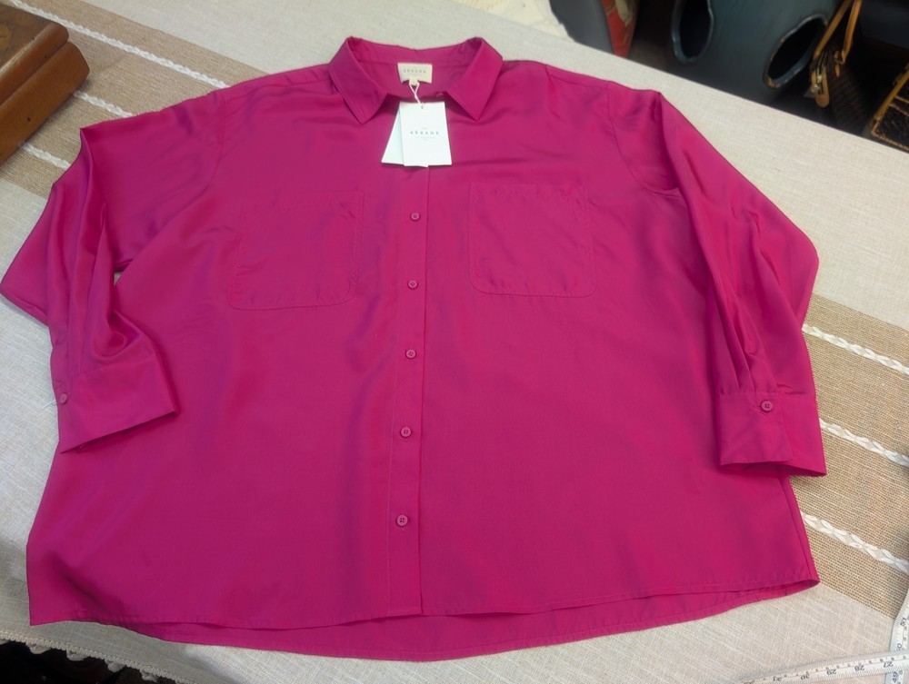 NWT Se`zane XL Fuchsia Silk Relaxed Blouse