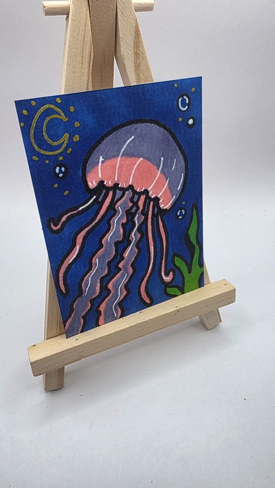 Guardians of the Sea ACEO Original Art Series – Whimsical Ocean Animals OOAK