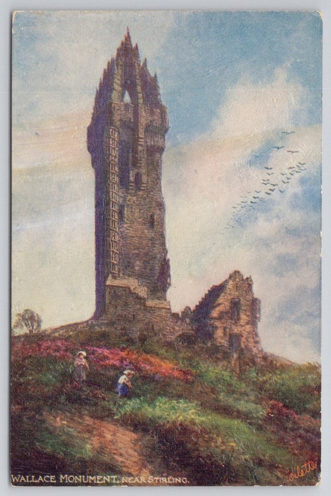 Wallace Monument Stirling Scotland Raphael Tuck Oilfacsim Postcard